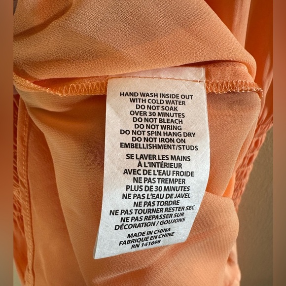 NWT - Ramy Brook Embroidered trim - Rowan mini-dress peach size medium - Picture 12 of 12